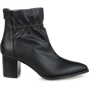 Journee Collection Womens Heddy Black Pointed Toe Ankle Boots Shoes NWT